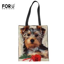 FORUDESIGNS/йоркширтерьер печать Складная хозяйственная сумка эко многоразовая сумка для покупок для женщин цветочный узор сумка мешок основной