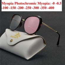 Переходные фотохромные солнцезащитные очки близорукость очки готовые близорукость очки для женщин компьютерные оптические очки кошачья оправа NX