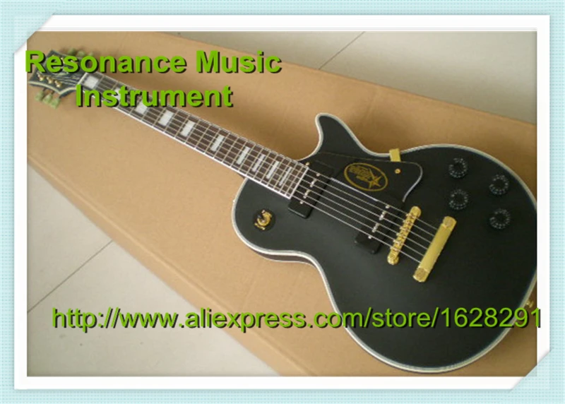 

Top Selling Matte Black Top Binding Guitar Body 24 Frets LP Custom Electric Guitar China Left Handed Available