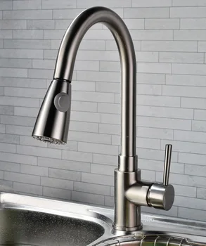 

luxury kitchen faucet head quality copper brush nickel exports atomization pull out kitchen sink faucets Mixer tap