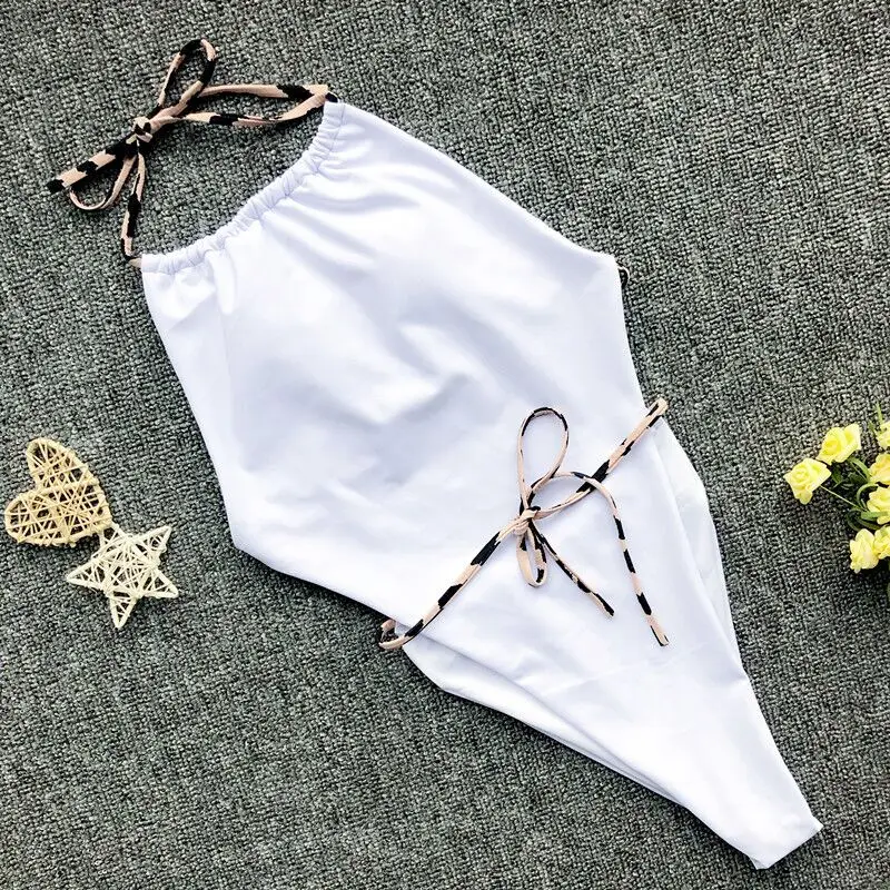

Sexy Retro Leopard Print One piece Swimsuit Swimwear 2019 Women Backless thong Swimming Bathing suit female Monokini Bodysuit