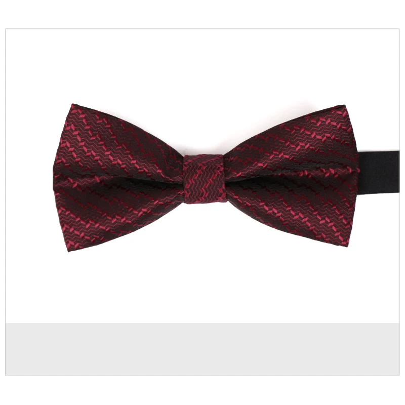 Новая Мода смокинг галстук-бабочка Для мужчин одноцветное Красного и черного цветов тартан жениха жениться джентльмена Свадебная
