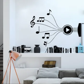 

New Design Music Notes Melody Wall Decal Stickers Bedroom Decor Singer Rock Jazz Band Art Mural Removable Creative Decals LC155