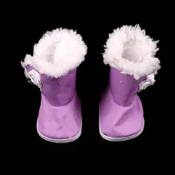 1 пара фиолетовый утолщенной туфли для кукол обувь для дюймов 16 дюймов кукла девушка подарок на день рождения ребёнка сапоги и ботинки