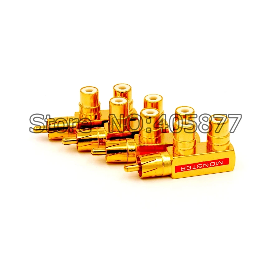 4x позолоченный RCA AV аудио Y разветвитель переходник 1 штекер на 2 гнезда|plug adapter|adapter