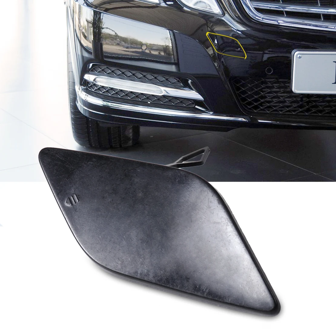 

CITALL Front Bumper Tow Hook Cover Cap Fit for Mercedes Benz E-CLASS W212 E350 E300 E320 E250 E500 E63 212 885 01 26 2128850126