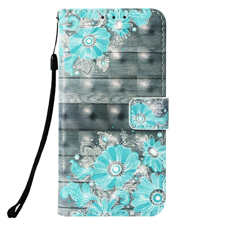 Люксовый чехол Чехлы для Nokia 2,1 3,1 5,1 6,1 7,1 7 Plus N635 N630 Coque Повседневное кожаный чехол-Бумажник для телефона с карманом для карты P03E - Цвет: Blue Flower