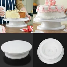 Украшения торта инструменты кекс торт вращающийся проигрыватель пластиковые поворотный стол торт домой кондитерской выпечки инструмент вручную вращающийся