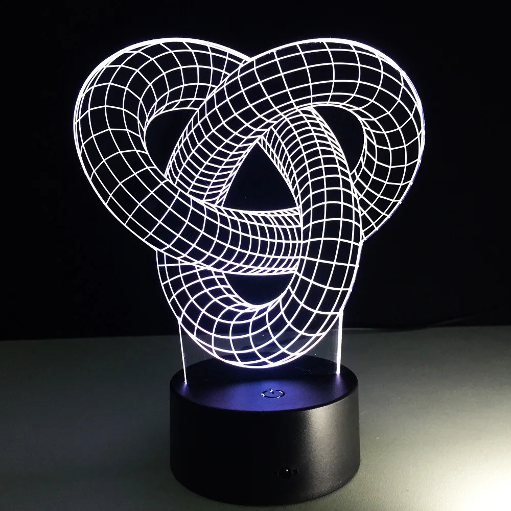 Artistic Abstraction Loop Knot Modern 3D USB Night Light 6