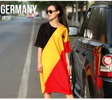VERRAGEE original European Cup commemorative models dress 2016 new women’s fashion spell color printing loose bat sleeve dress