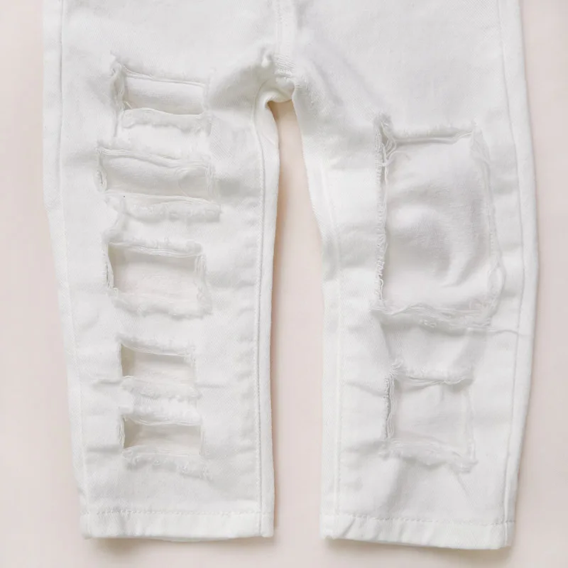ANKRT 19 новые летние детские штаны для мальчиков и девочек с большими отверстиями, кулоны А-Tide; джинсы для мальчиков; Белые куртки-пуховики на рваные Jeans.12M-6 T