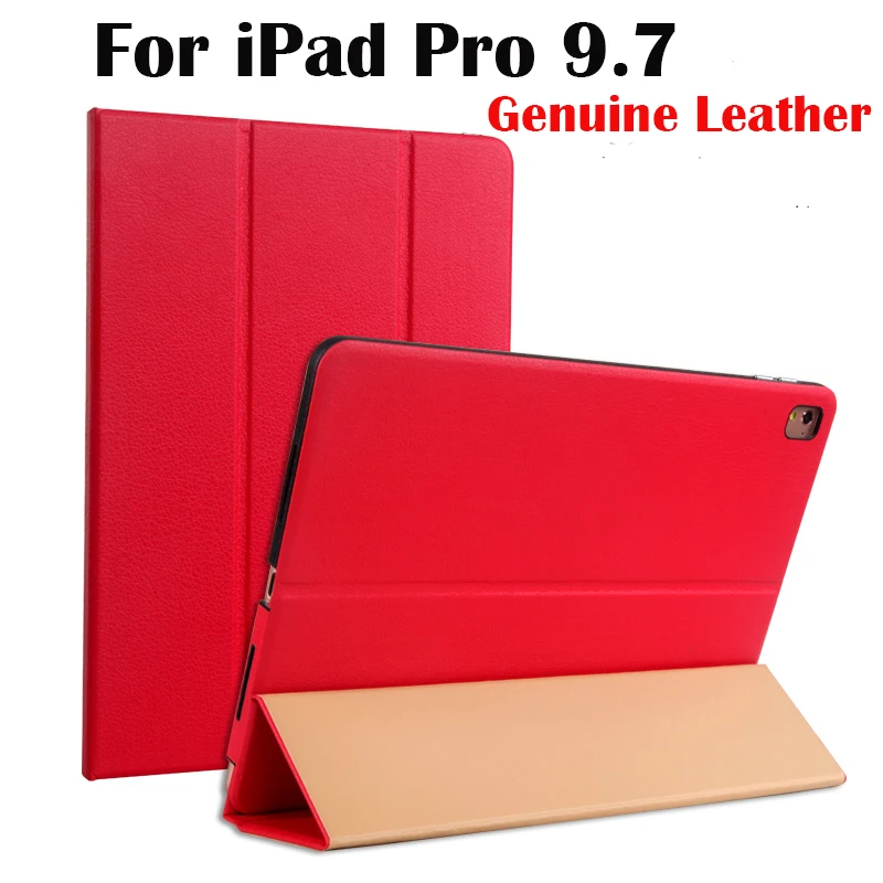 

Genuine Leather+PC Cover For Apple iPad Pro9.7 case High Quality Business Protective Skin Cover with Wake/sleep Tablet Case+gift