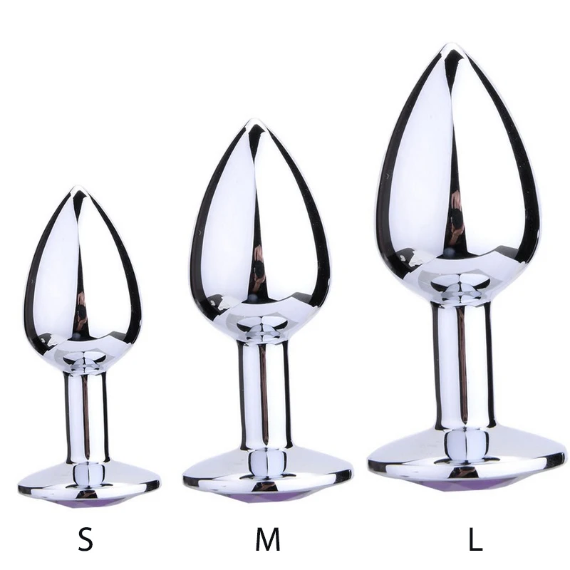 3 Size Metal Anal Butt Plug And Crystal Jewelry Anal Sex Toys For Women