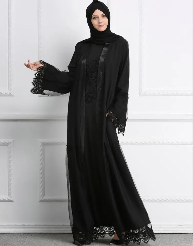 Взрослая Повседневная кружевная сетчатая одежда Musulmane Турецкая Дубайская модная абайя мусульманские платья, робы, служба арабского культа Wj1884