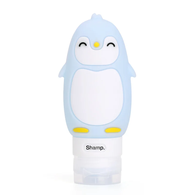 1 шт. 90 мл силиконовые бутылки с пингвинами для путешествий на открытом воздухе Упаковочный пресс для шампуня для ванной маленькие контейнеры Прямая поставка - Цвет: Blue