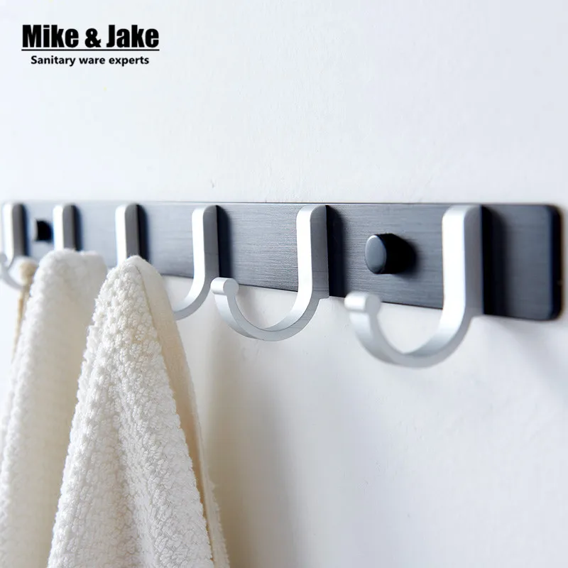 Space aluminum Bathroom cloth hook shelf bathroom raw cloth shelf with