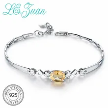 L& zuan 925 пробы серебряные браслеты для женщин 1.27ct натуральный желтый цитрин браслет ювелирные изделия женские украшения для вечеринки подарок на день Святого Валентина