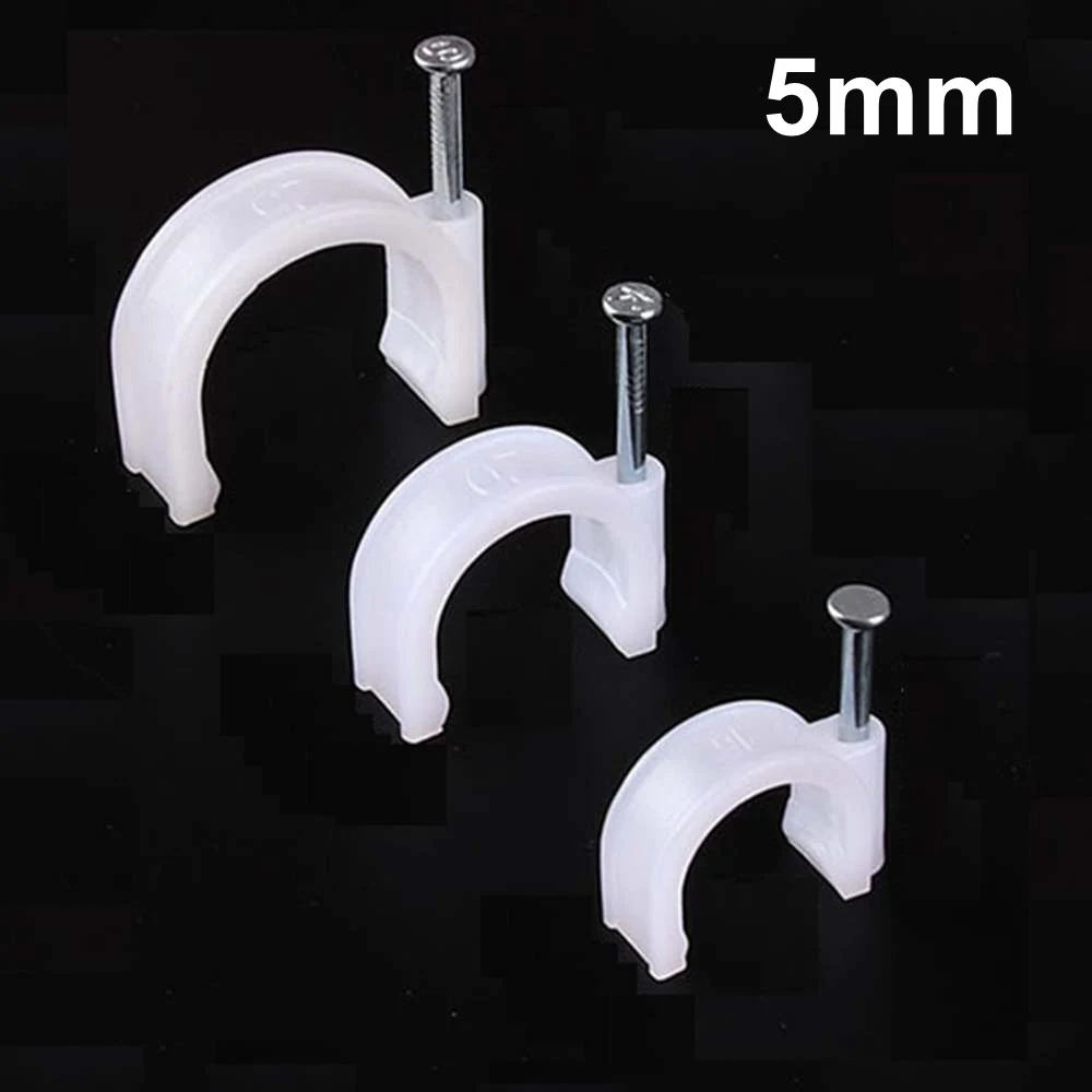 Fermacavi A Chiodo Lumonic - Confezione Da 100 Pezzi Per Cavi Da 4mm (bianco) - Foto 2