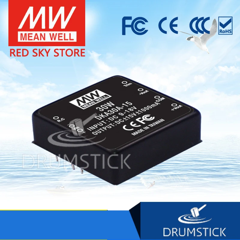 

MEAN WELL DKA30C-15 15V 1000mA meanwell DKA30 15V 30W DC-DC Regulated Dual Output Converter