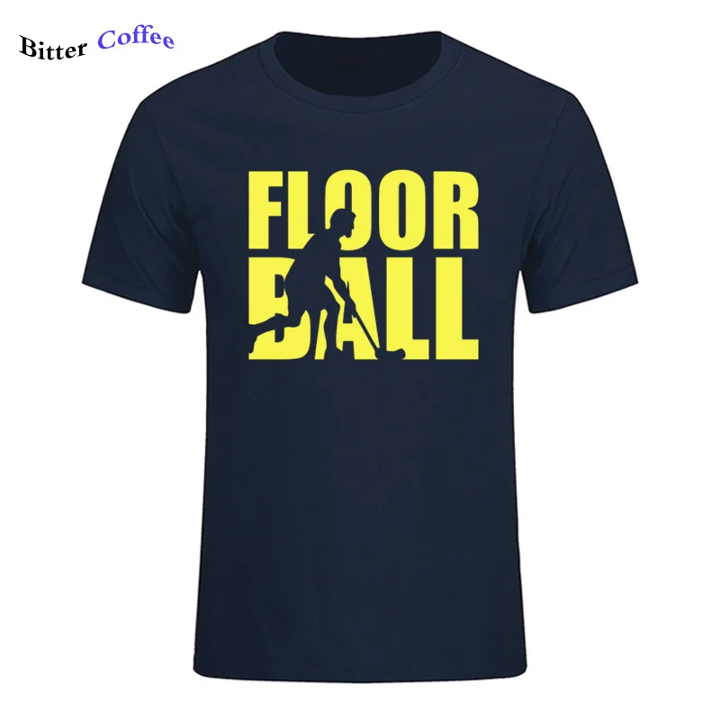 Новый круглый воротник Floorball 100% хлопок принт футболка мужская Новинка уличная