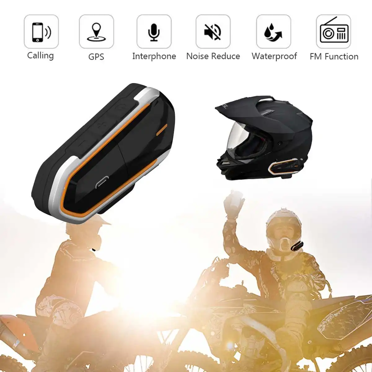 2019 новейший мотоциклетный шлем домофон bluetooth гарнитура водонепроницаемый