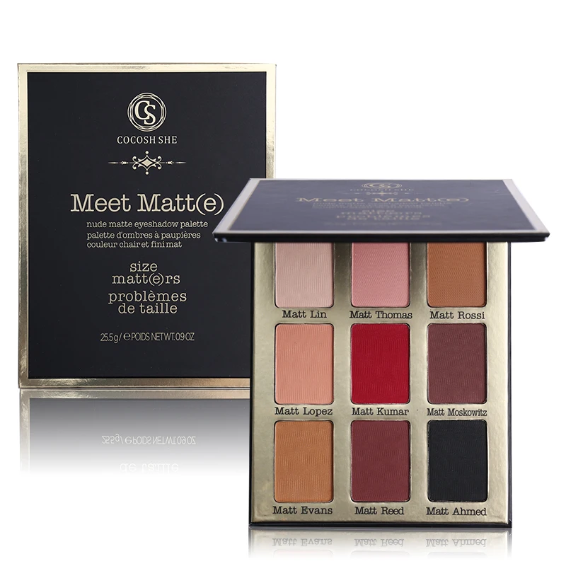 

Professional 9 Color Meet Matt(e) Eye Shadow Palette Matte Eyeshadow Palette Make Up Cosmetics COCOSH SHE Brand Makeup Set
