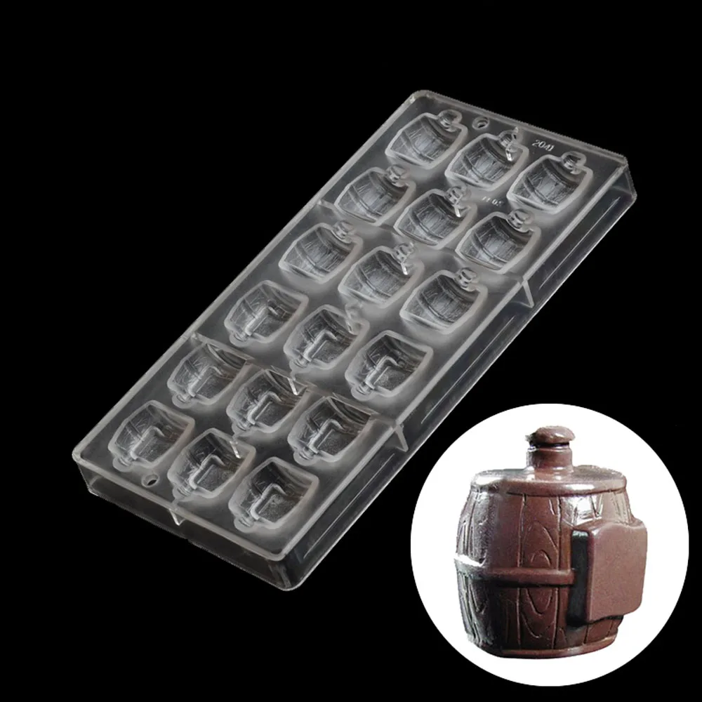 

Grainrain Beer Barrel Shaped Polycarbonate Cake Chocolate Molds DIY Baking Tray 3D Moulds