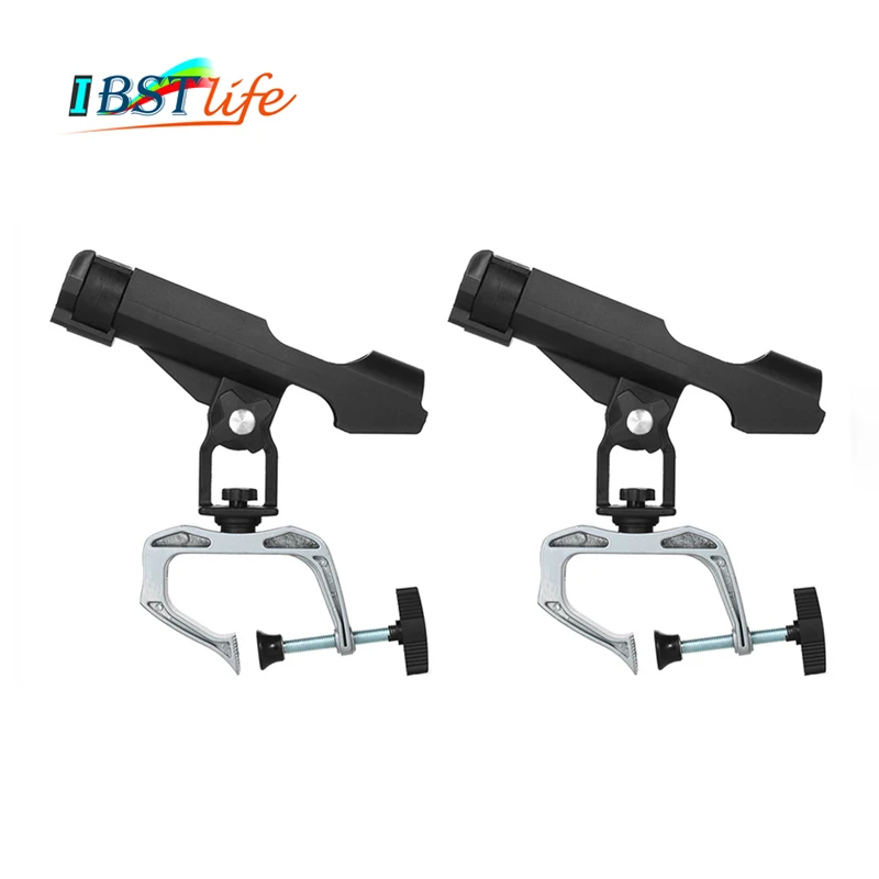 

2PCS Fishing Rod rack Holders clamp on Adjustable Removable 360 degree Kayak Boat Support Pole stand Bracket