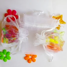 30x40 см 500 шт/партия рождественские сумки из органзы белый мешок с завязками сумка для пищевых продуктов/ювелирных изделий/конфет/свадебный подарочный мешок маленький мешочек для упаковки