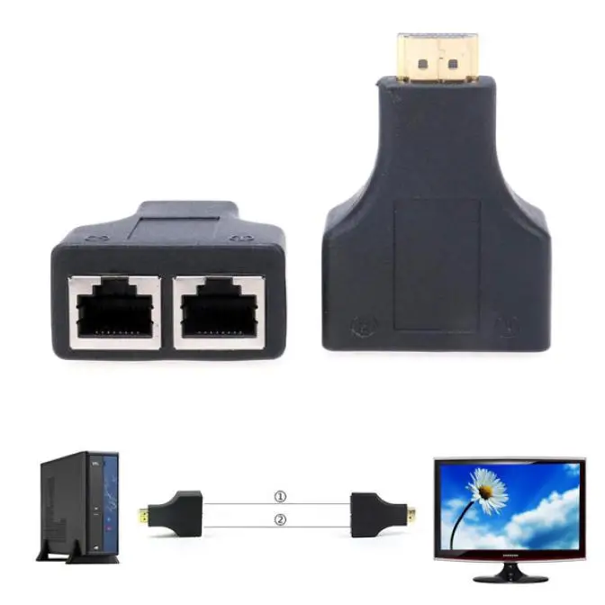 Пара hdmi к RJ45 двойной кабель extenderCAT5e CAT6 UTP LAN Ethernet Extender повторителя-1080p3D HD