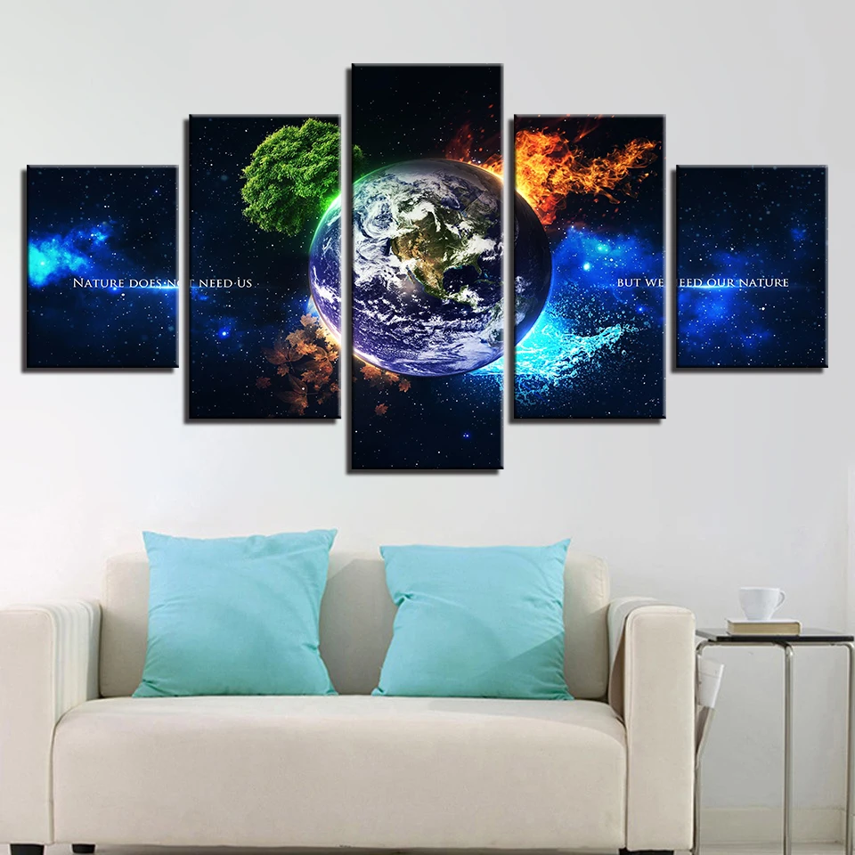 

HD 5 Piece Canvas Prints Posters Wall Art Framework Earth 4 Season Tree Natural Landscape Paintings Home Decor Abstract Pictures