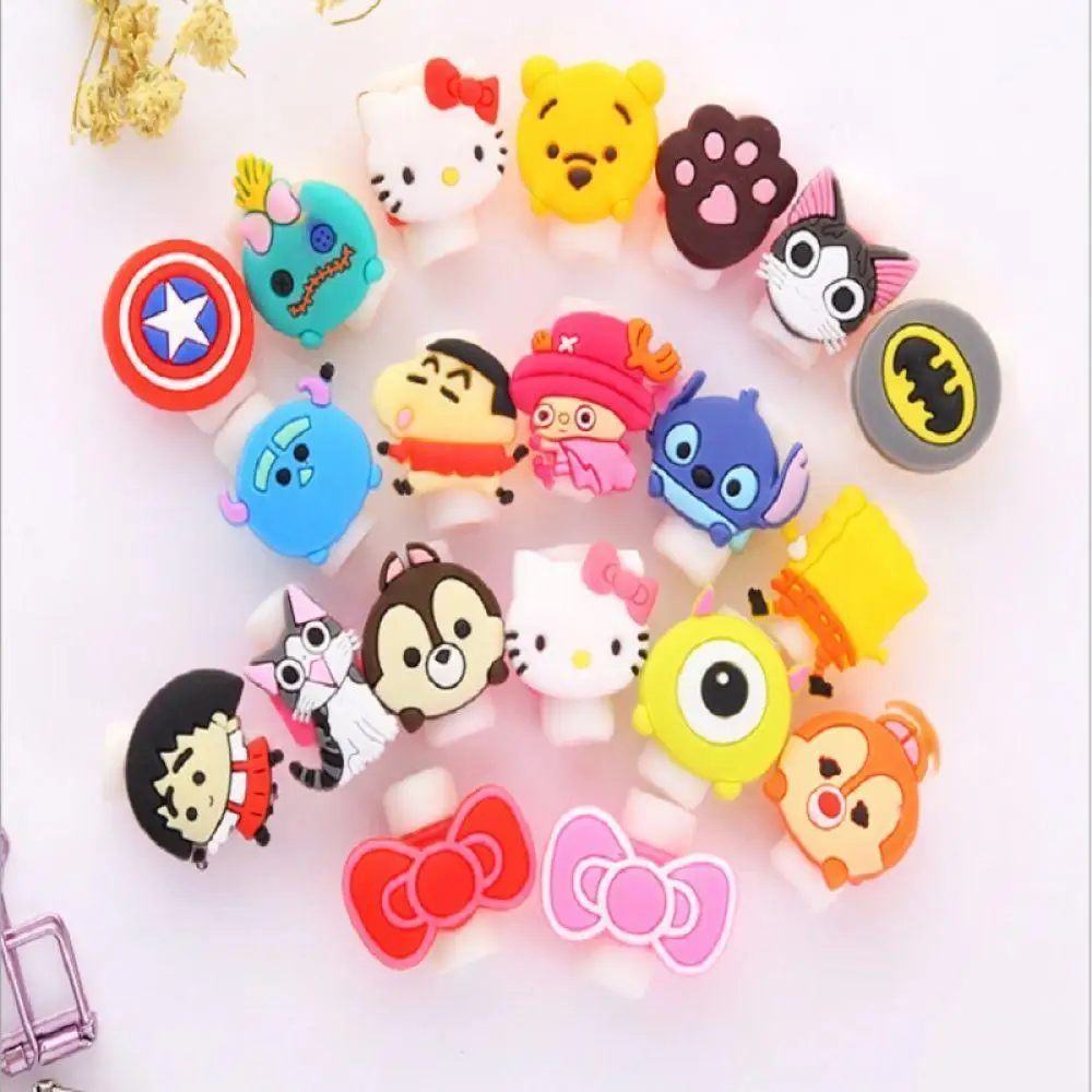 

cable headphones 1PCS USB Earphone charging data Cable protection line Protector Cartoon For line