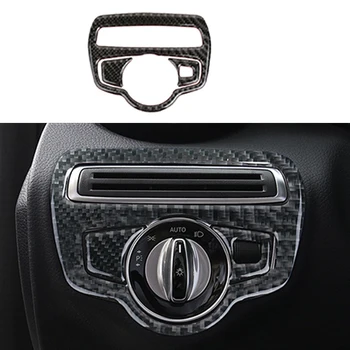 

3x 100% Real Carbon Fiber Headlight Switch Cover Trim For Mercedes Benz C Class W205 2015-2017 & GLC Class X205 2016-2017