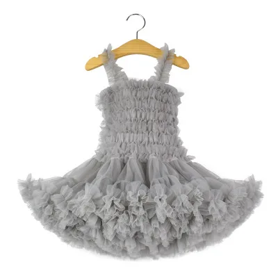 Пышное Бальное Платье для девочек; юбка-пачка для танцев; одежда для маленьких девочек; летняя детская одежда; vestido infantil menina; юбка-пачка; faldas meninas - Цвет: grey