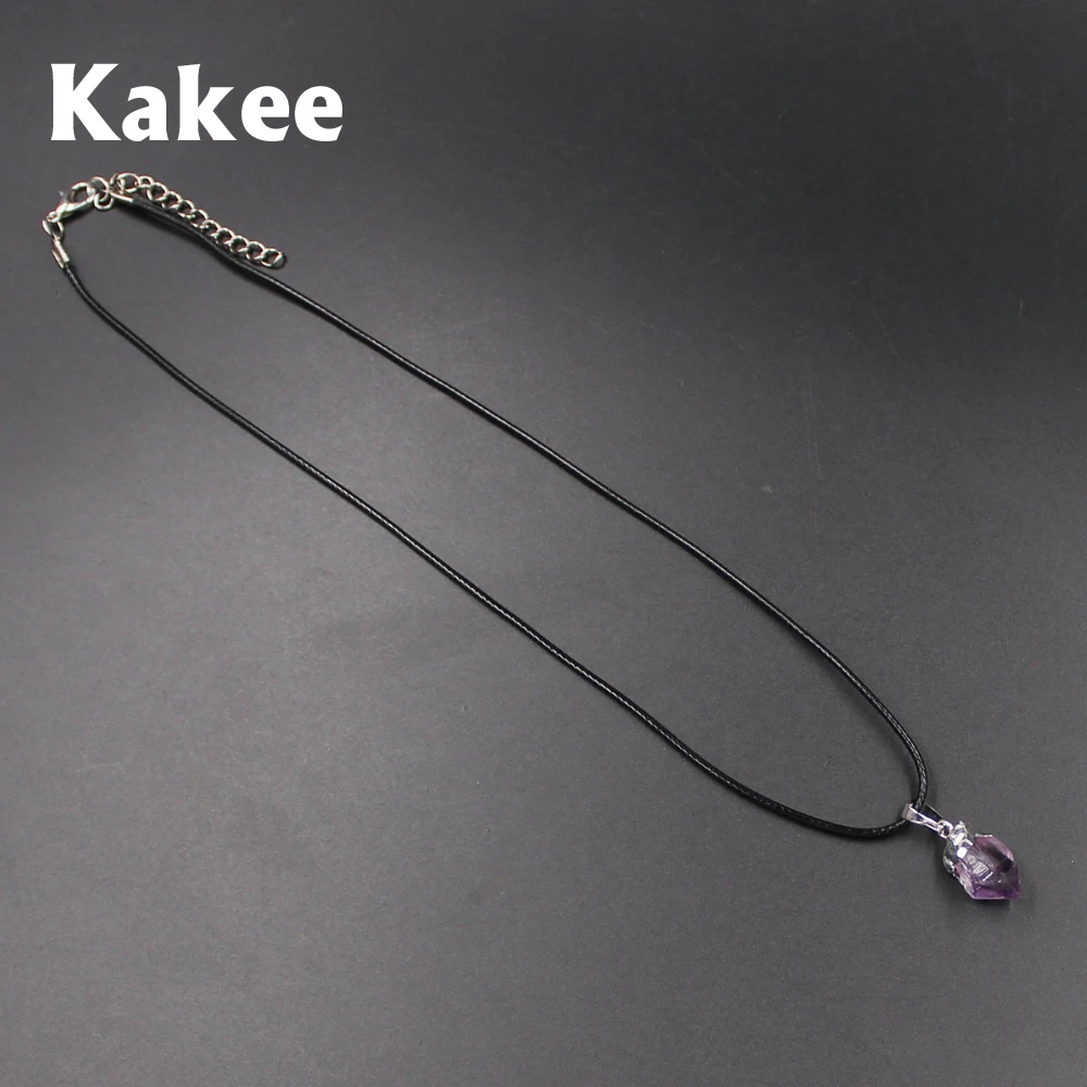Женские амулеты Kakee ожерелье с натуральным кристаллом аметисты ювелирные