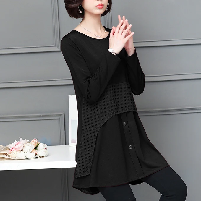 Achat Automne Kimono Couture Dentelle Femmes Tops et Blouses Dames Élégant Bureau Blouses Plus La Taille 5XL Longues Femmes Chemises Blusas Mujer