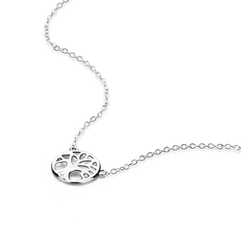 

New silver jewelry girl 925 sterling silver tree pendant design hollow pendant solid silver necklace clavicle silver chain girl