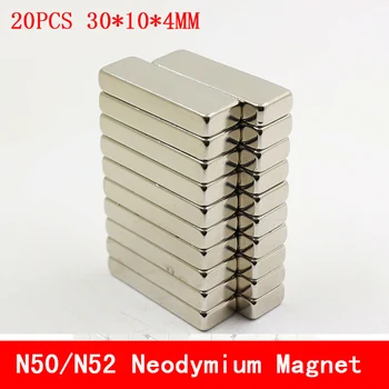 

Hot Useful 20PCS N50 N52 Neodymium Magnet 30 x 10 x 4 mm Bulk Super Strong Strip Block Bar Magnets Rare Earth