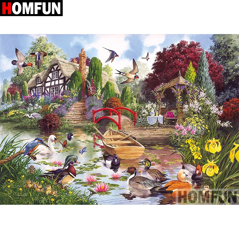 Алмазная 5D картина HOMFUN сделай сам с полными квадратными/круглыми стразами утиный