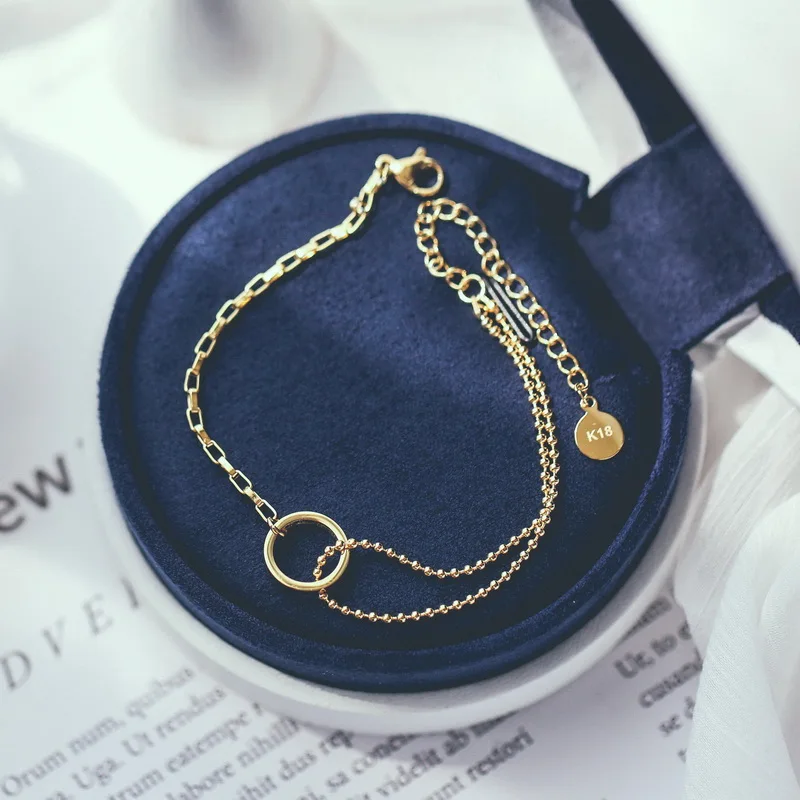 

YUN RUO New Arrival Rose Gold Fashion Circle Asymmetry Bracelet Fashion Woman Gift Titanium Steel Jewelry Never Fade Dropship