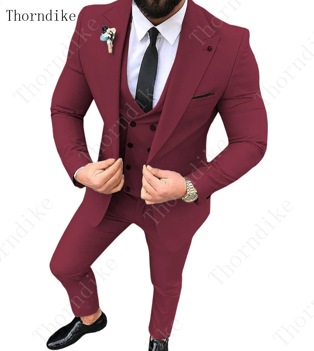 Purple Gray Men Suit Slim Fit 