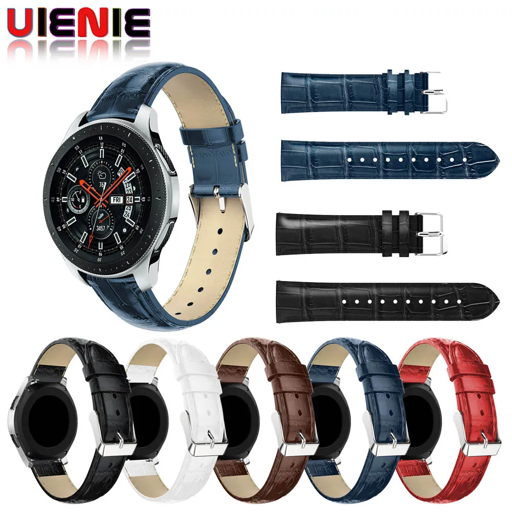 

Genuine Calf Leather Watchband for Samsung Galaxy Watch 46mm SM-R800 Quick Release Band Canvas Strap Wrist Belt Bracelet