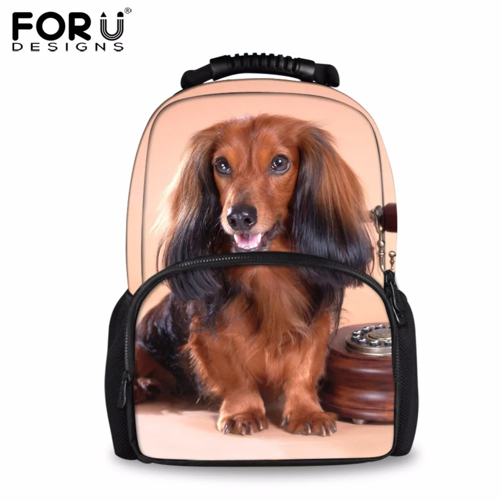 FORUDESIGNS Cute Animal Dachshund Printed Casual Female Travel Backpack