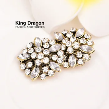 

Rhinestone Buttons Antique Copper Button Used On Decoration 100PCS/Lot Shank Back 20MM KD98