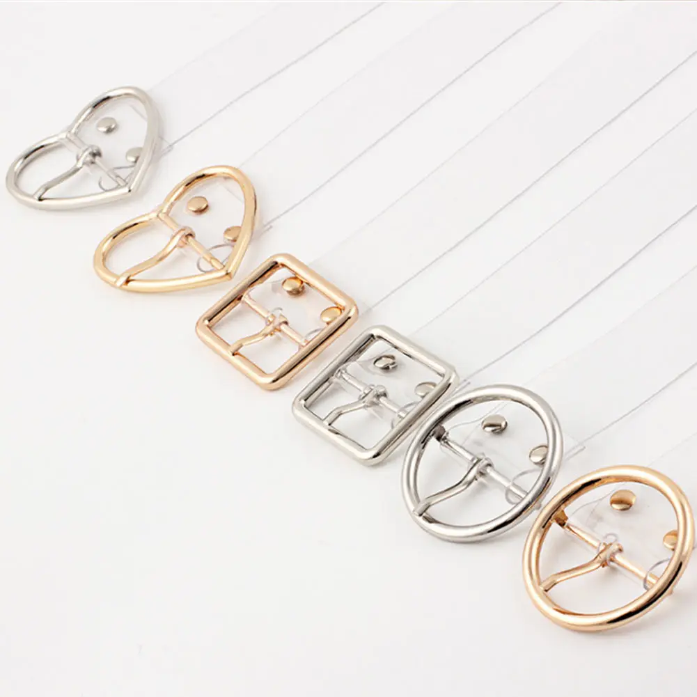 

Women Waist Belts Transparent PVC Belt With Alloy Buckle for Jeans Pants TY66