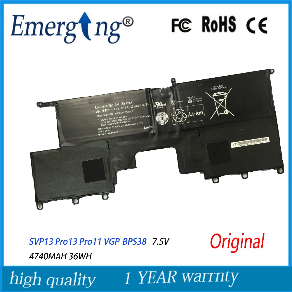 7.5V 36WH New Original Laptop Battery For SONY SVP13 Pro13 Pro11 VGP