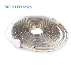 SMD 5050 AC 220 В Светодиодная лента наружная водостойкая 220 В 5050 220 В Светодиодная лента 220 В SMD 5050 Светодиодная лента 1 м 2 м 5 м 10 м 20 м 25 м 220 В