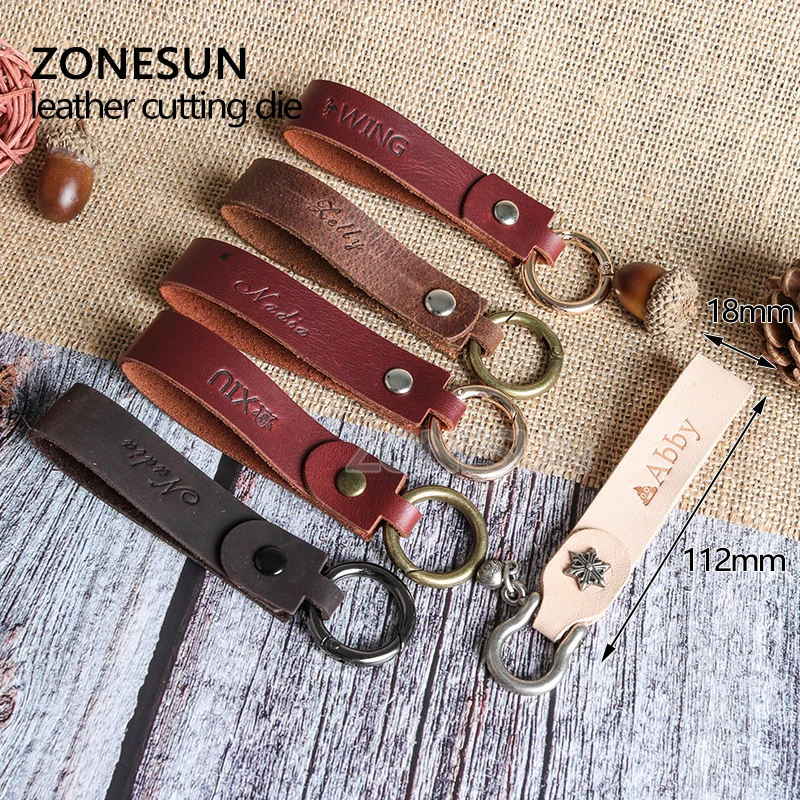 ZONESUN заказной кожаный режущий станок для рукоделия DIY брелок деревянный