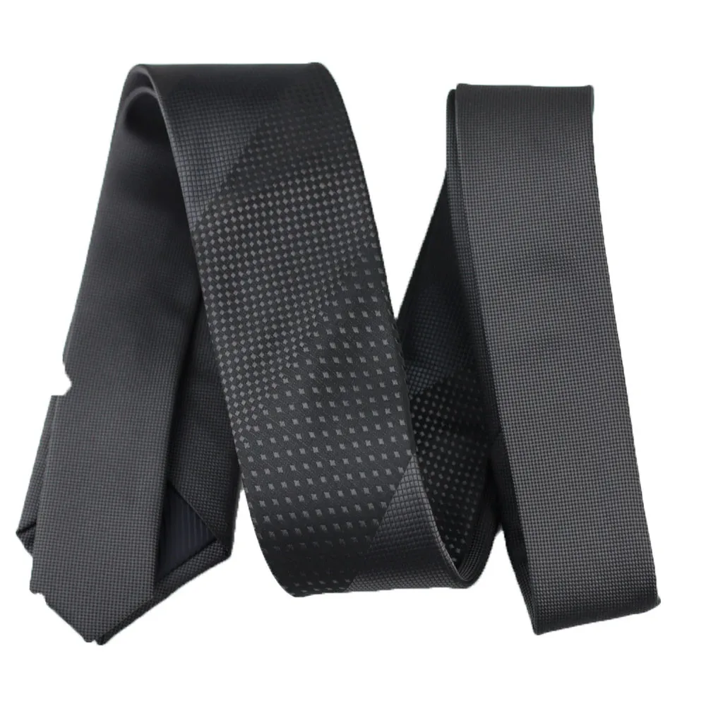 Lammulin Галстуки Для мужчин узкие галстук Дизайн Уникальный Серый с черный в клетку Полосатый жаккард галстук свадебный галстук 6 см Gravatas