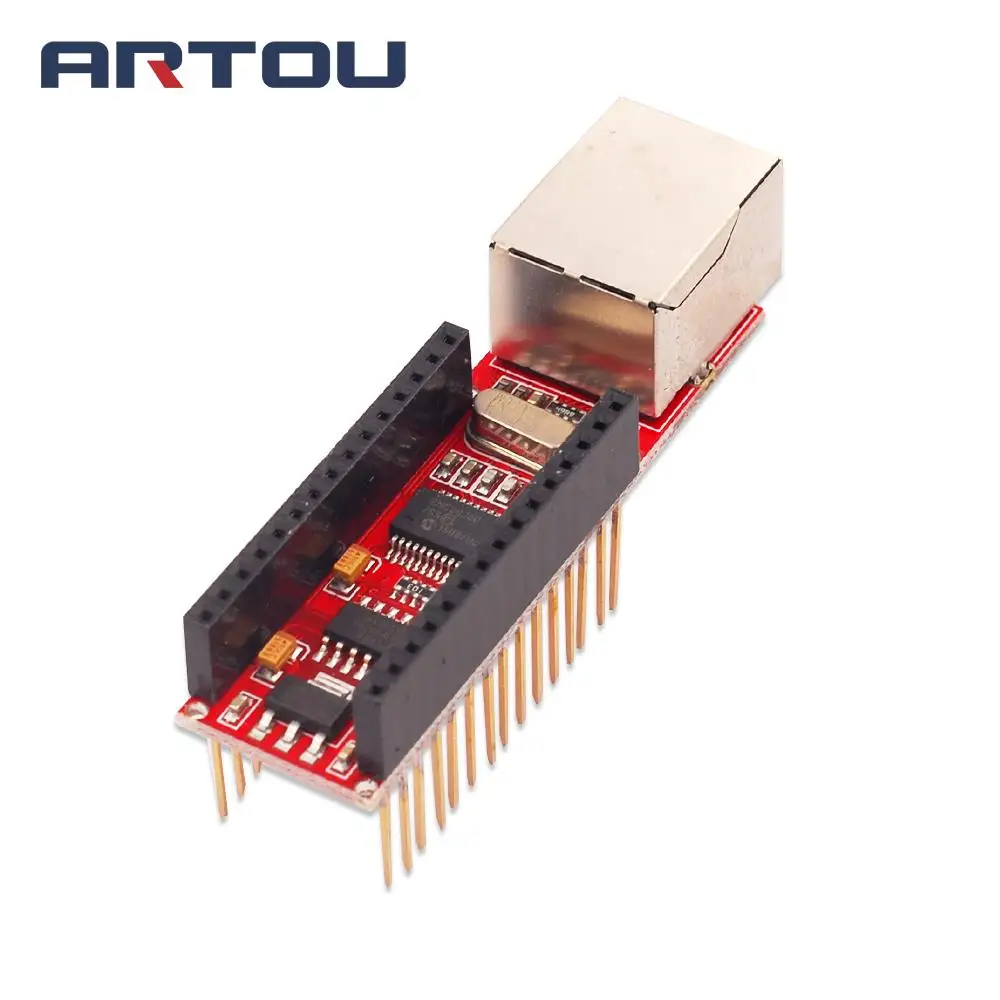 

1PCS ENC28J60 Ethernet Shield V1.0 Nano 3.0 RJ45 Webserver Module Red